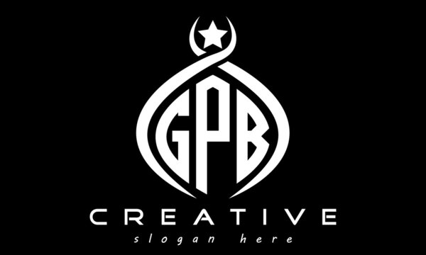 three letters GPB monogram curved oval initial logo design, geometric minimalist modern business shape creative logo, vector template	
