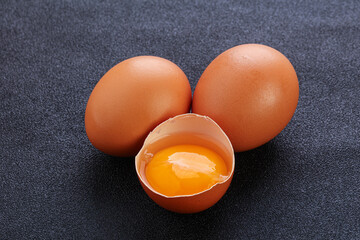 Fresh chicken Eggs with yolk
