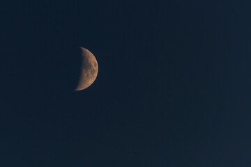 Obraz na płótnie Canvas Moon wedge in the night sky