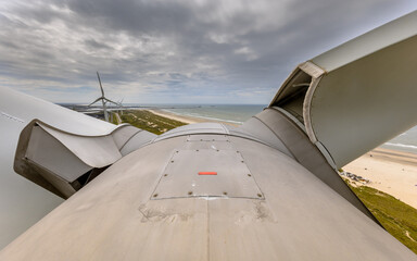 Fototapeta na wymiar Dutch coast seen from the top of a windmill
