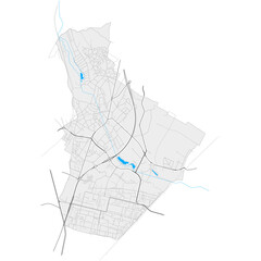 Sarcelles, France Black and White high resolution vector map