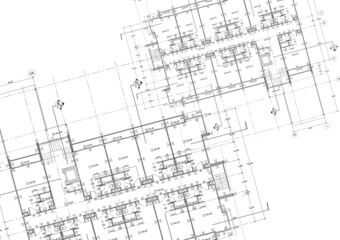 Fototapeta premium Write a blueprint architecture for building.