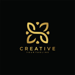 initial letter logo and butterfly design inspiration