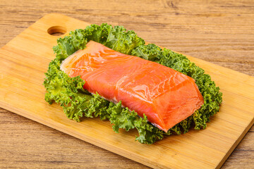 Salmon fillet slice for cooking