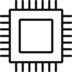 Obraz premium Chip, circuit, computer, cpu, microchip, processor vector icon or logo isolated on transparent background.