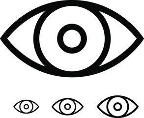 Simple eye icon. Vector illustration isolated on transparent background. Look and Vision icons. Business concept eyesight eye pictogram.