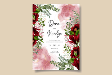 Beautiful floral wedding invitation card design