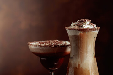Cold coffee and chocolate cocktails.