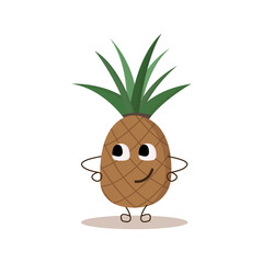 Pineapple cartoon illustration. Character. Vector