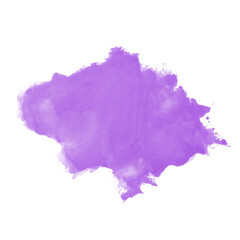 Abstract purple watercolor stain on white background. Vector violet water color texture. Ink paint brush stroke. Bright watercolor splash. Purple watercolour splatter