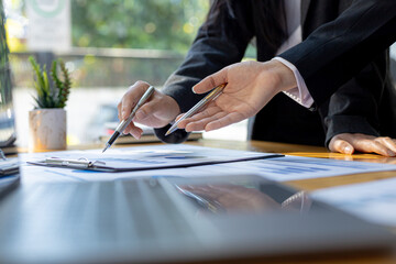 The atmosphere in the startup's meeting room was attended by three delegates to brainstorm and plan the company's operations. Young businessmen form startups and are growing higher. Startup idea.