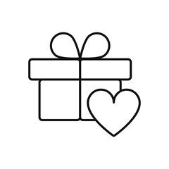 Gift Box Heart icon, Flat Design