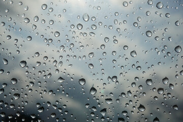 Many drops on the window