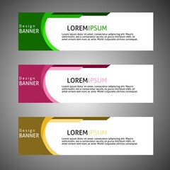 Vector abstract design web banner template. Web Design Elements Header Design. Abstract geometric web banner template on gray background.Modern banner.