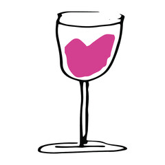doodle glass of wine