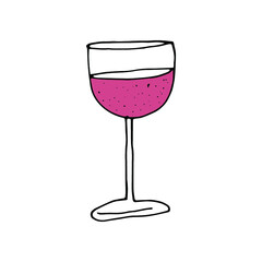 doodle glass of wine