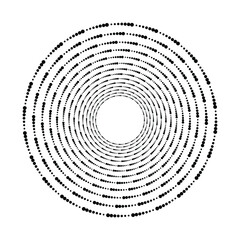 Fototapeta premium Dotted circular logo. circular concentric dots isolated on the white background. Halftone fabric design.Halftone circle dots texture. Vector design element for various purposes