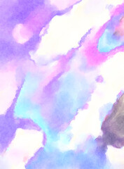 Modern brush strokes painting. Soft color painted illustration of soothing composition for poster, wall art, banner, card, book cover or packaging. Watercolor abstract painting with pastel colors.