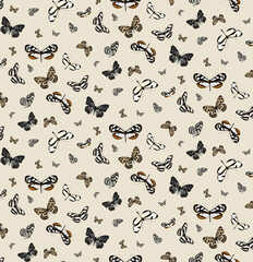 Seamless butterfly design pattern illustration.