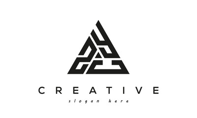 ZYC creative tringle three letters logo design