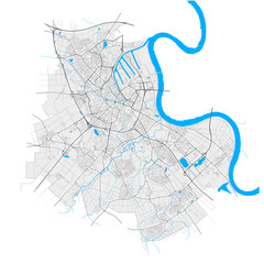 Obraz premium Neuss, Germany Black and White high resolution vector map
