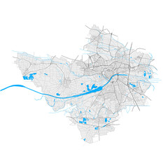 Ingolstadt, Germany Black and White high resolution vector map