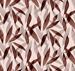 Seamless leaf pattern, floral print.
