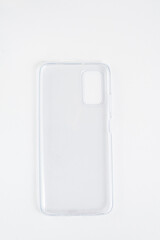 New transparent cellphone cover over isolated white background