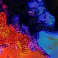 Modern art. Colorful contemporary artwork. Color strokes of paint. Brushstrokes on abstract background. Brush painting.