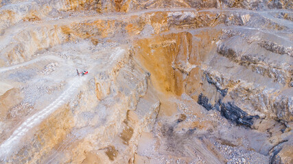Aerial view of a stonepit at the Kanzel mountain near Graz in Austria