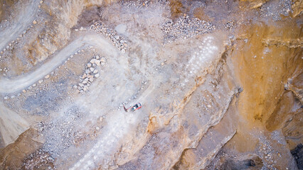 Aerial view of a stonepit at the Kanzel mountain near Graz in Austria