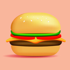 Hamburger on a white background.