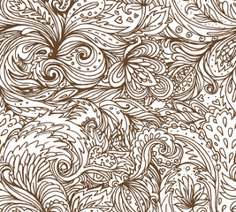 Beautiful ornate floral paisley seamless pattern