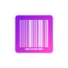 Modern colorful barcode sticker. Identification tracking code. Serial number, product ID with digital information. Store or supermarket scan labels, price tag. Vector illustration.