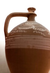 Clay jug close up