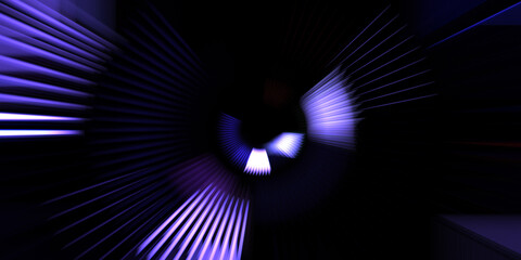 Motion conceptual wallpaper. Graphic digital illustration. Glowing neon rotating lights. Glossy presentation design template. Abstract Background. Spinning rays of light.