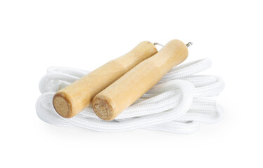 Skipping rope on white background. Sports equipment