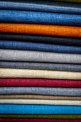 stack of colorful fabrics