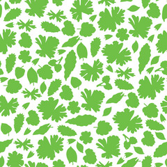 Fototapeta na wymiar Green grass leaves pattern seamless