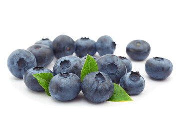 Blueberry closeup on white