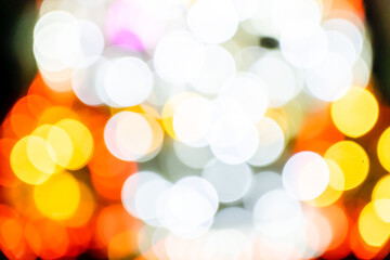 Abstract bokeh with white, yellow and red lights background illustration