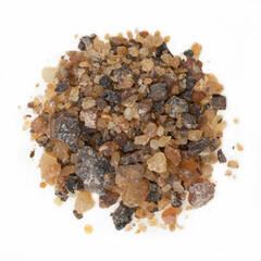 Closeup of Peruvian Copal resin isolated on white background