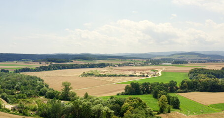 Fototapeta na wymiar Agriculture Aerial Landscape Various Fields.