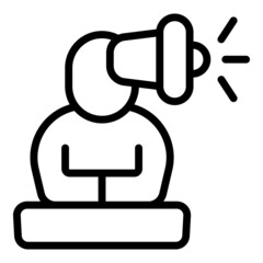Megaphone strategy icon outline vector. Social media. Network marketing