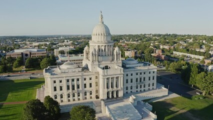 Rhode island state house capitol building aerial view