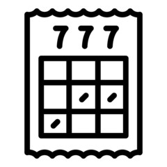 Bingo ticket icon outline vector. Box prize. Online reward