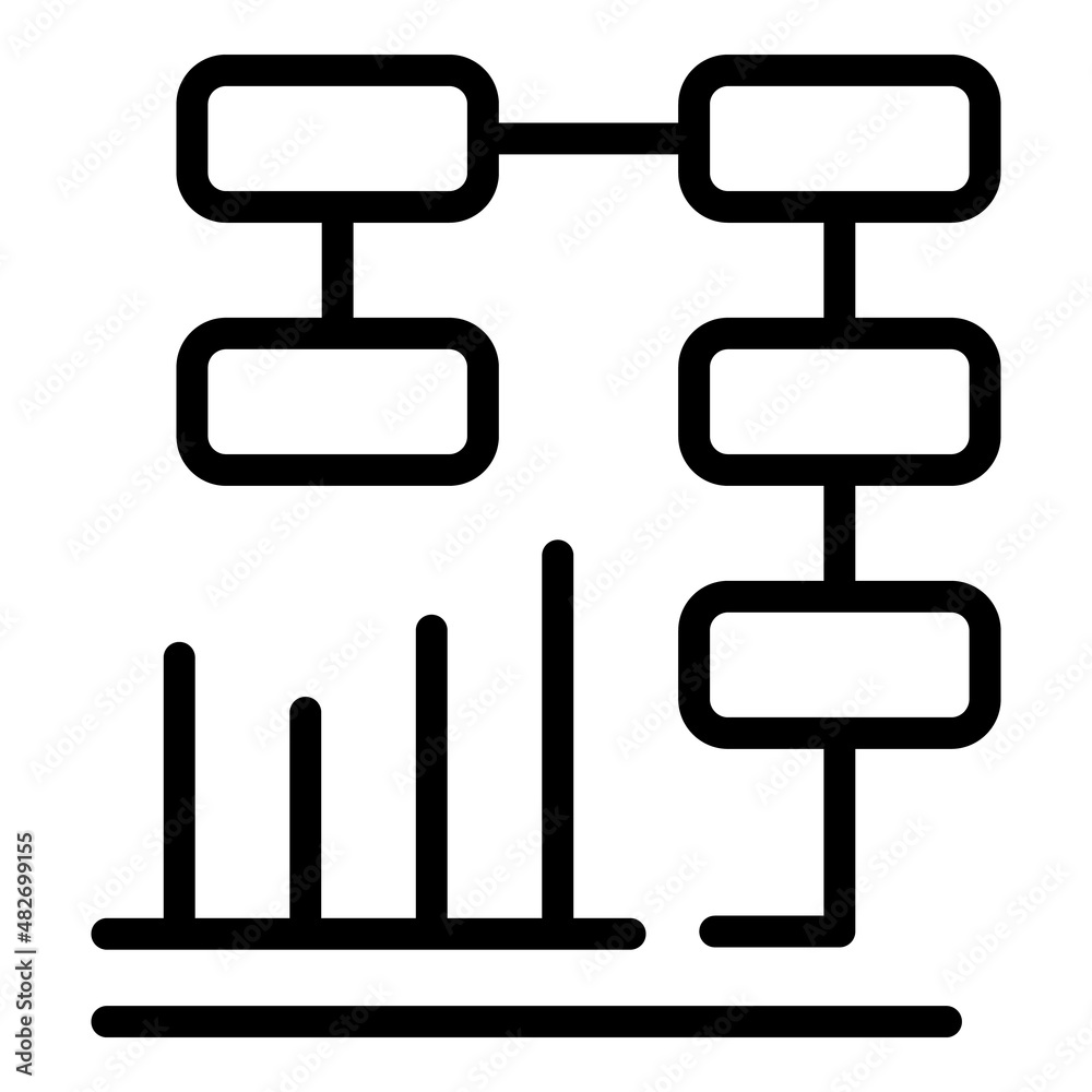 Poster scheme chart icon outline vector. data graph. market report