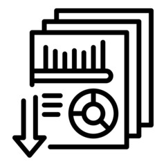 Download data icon outline vector. Graph research. Market report