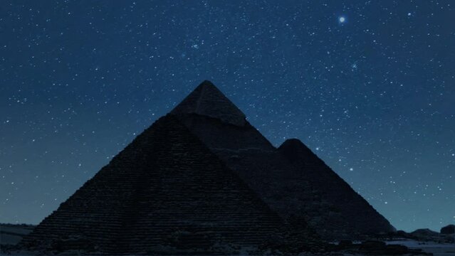 pyramide de Gizeh timelapse &eacute;toiles  4k