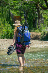 lago de agua color azul y celeste con arboles y monta&ntilde;a